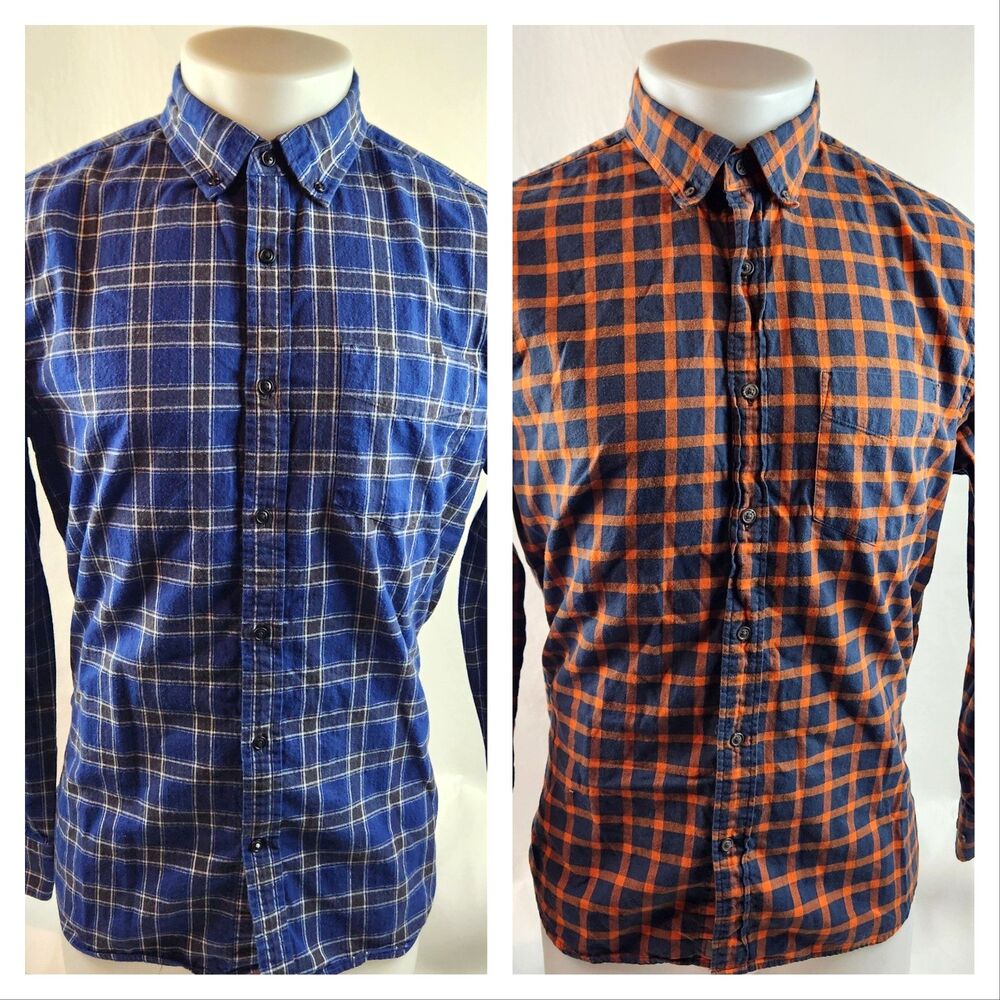 Banana Republic Luxe Flannel Shirts Mens Large Plaid Slim Button Down Untucked